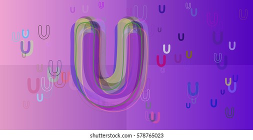 Alphabet U pattern elements