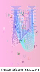 Alphabet U pattern texture