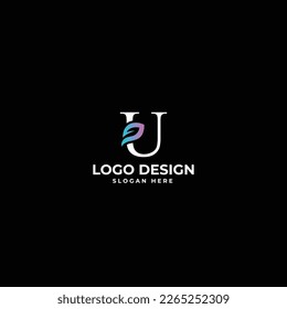 Alphabet u with shape abstract mark logo design vector 