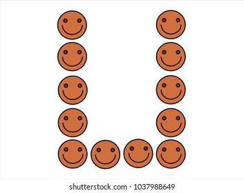 alphabet "U" is smile vector and font.