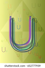 Alphabet U template texture