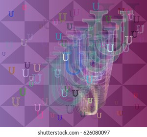 Alphabet U texture design