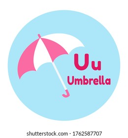 Alphabet U umbrella Illustration Vector Graphic