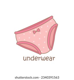 Alphabet U For Underwear Vocabulary School Cartoon Illustration Vector Clipart Sticker