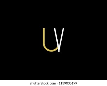 ALPHABET U AND V LOGO FOR ILLUSTRATION USE