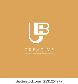 Alphabet UB BU Letter Artistic Stylish Logo Design. Initial Based Vector.