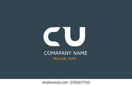 Alphabet UC or CU  initial letters brand monogram logo