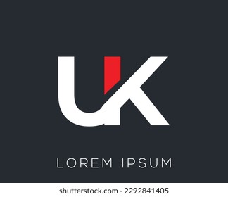 Alphabet 'UK' Logo Design Template for Your Business