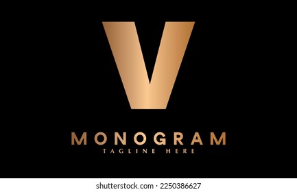 Plantilla de logotipo del vector de monograma abstracto de Alphabet V