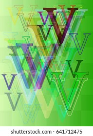 Alphabet V art background
