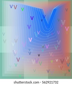Alphabet V art pattern