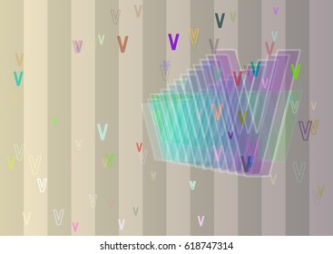Alphabet V art pattern