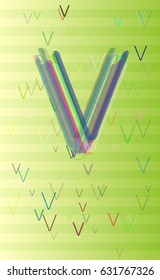 Alphabet V art template