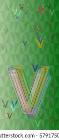 Alphabet V art texture