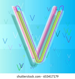 Alphabet V background idea