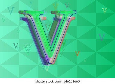 Alphabet V between clear confusion, narrow elegance of appeal