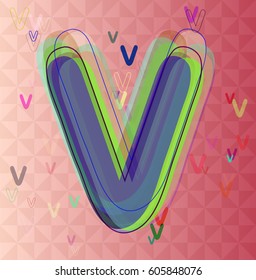 Alphabet V design elements