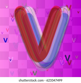 Alphabet V design template