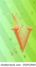 Alphabet V design texture