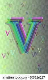 Alphabet V elements art