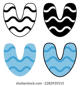 Alphabet V in flat style isolated