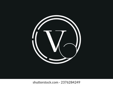 Alphabet V Letter Initial, Monogram Logo Design, Vector Template 