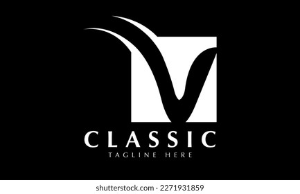 alphabet v logo abstract monogram vector template