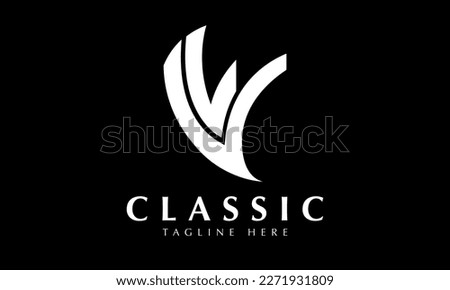 alphabet v logo abstract monogram vector template