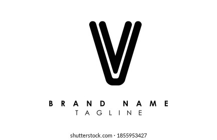 Letras con logotipo Alphabet V Logo de Iniciales Monograma