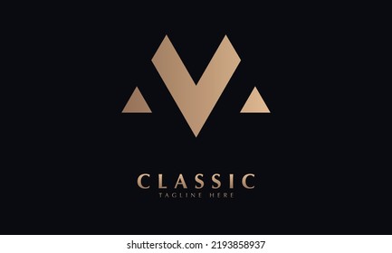 plantilla de monograma del logotipo del vector del alfabeto v o m