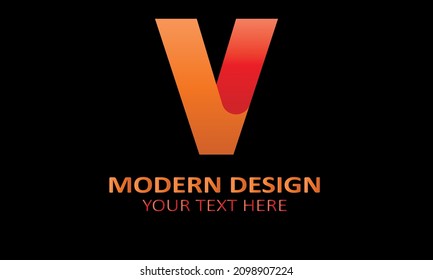 Alfabeto v forma moderna modelo abstracto monograma modelo de logotipo vectorial