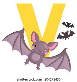 Alphabet V for Vampire Bat