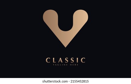 Alphabet V Vector monogram icon logo template