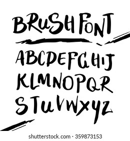 Alphabet Vector Brush Font Handwritten Stock Vector (Royalty Free) 359873153