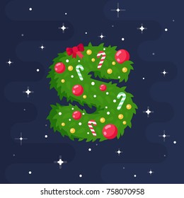 
Alphabet vector in Christmas theme. Red and green uppercase letters. Christmas style font, Xmas typeface. Vector flat style illustration.
