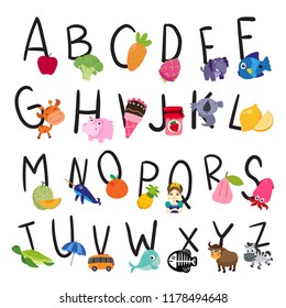 alphabet vector design for kid