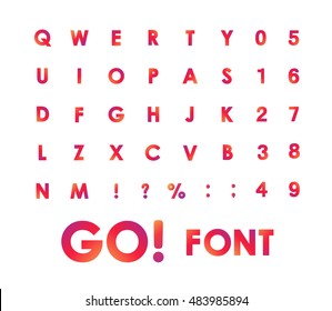 Alphabet Vector Font in circles. Type letters and numbers