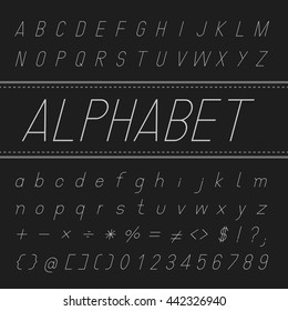 Alphabet Vector Font Design (Thin Italic)