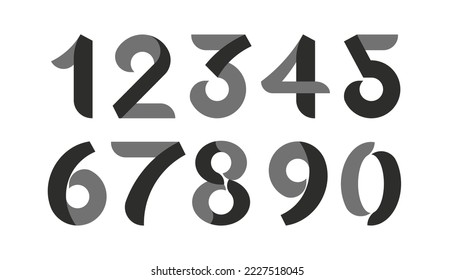 Alphabet vector font numbers set, modern flat design with black and white design for your unique design elements; logo, corporate identity, application, creative poster and more