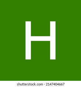 Alphabet vector of "H" with dark green background.