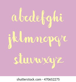 Alphabet vector hand drawn abc brush painted letters handwritten script lettering custom typography