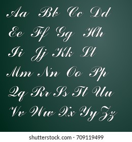 alphabet. vector illustration calligraphy