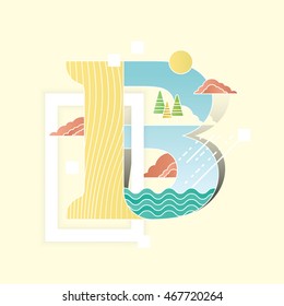 Alphabet vector illustration in flat style
