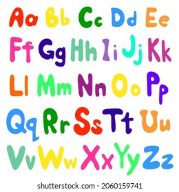 Alphabet Vector Illustration Hand Drawn Colorful Stock Vector (Royalty ...