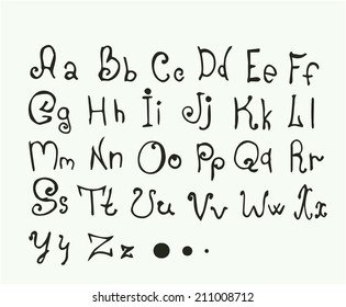 alphabet vector ink