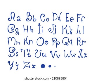 alphabet vector ink blue