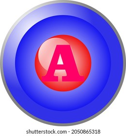 Alphabet vector keys with blue and red 3D style, can be used for keyboard keys