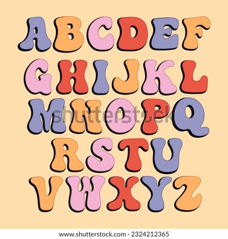 Alphabet. Vector letters in grove style. Letters to create words and inscriptions.