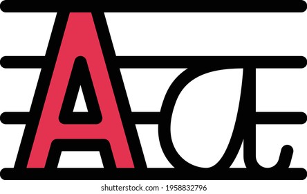 Alphabet vector line colour icon