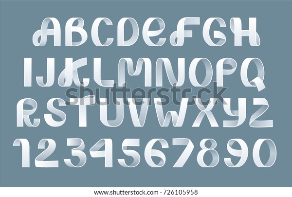 Alphabet Vector Paper Folding Ribbon Script Stock Vector (Royalty Free ...